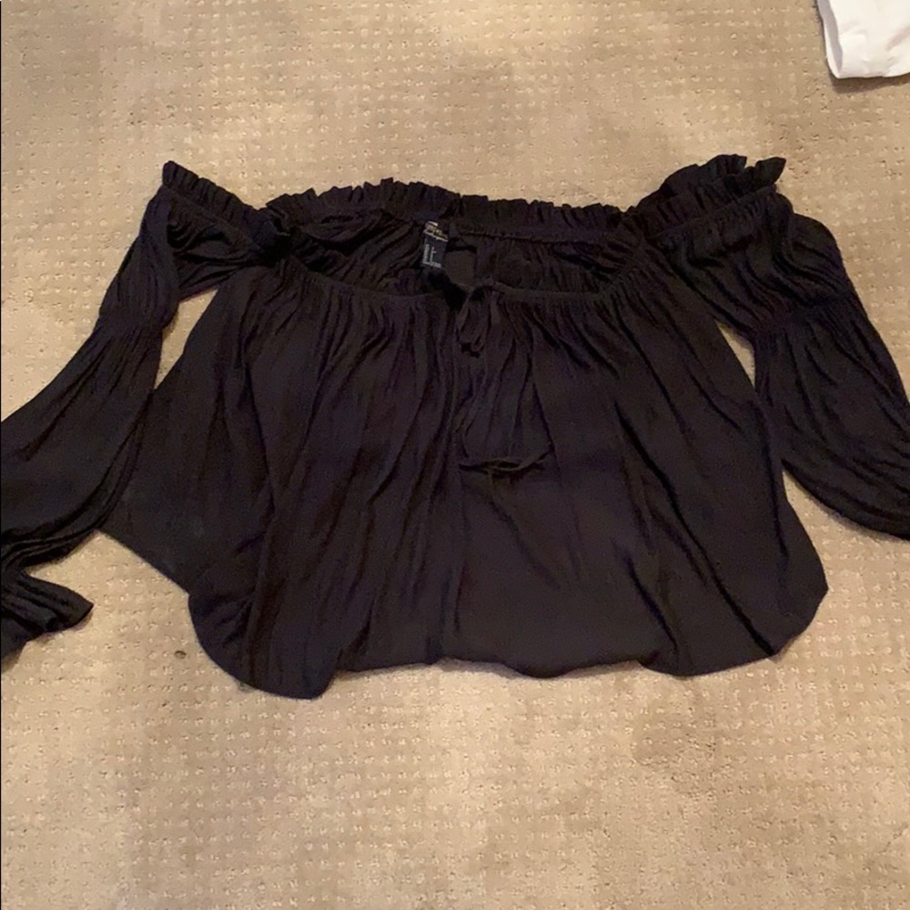 black off shoulder shirt
